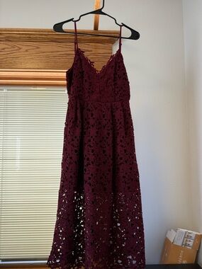 Astr | Dresses | V Neck Lace Fit And Flare Dress Nwt | Poshmark